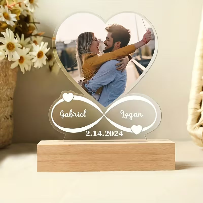 Personalizowana Lampka LED ze Zdjęciem i Grawerem