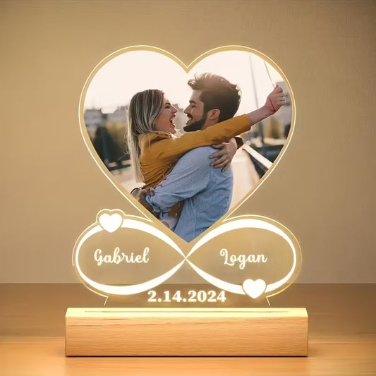 Personalizowana Lampka LED ze Zdjęciem i Grawerem