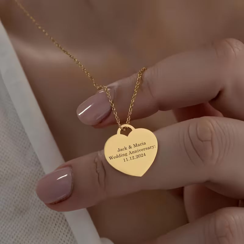 Personalizowany Naszyjnik z Grawerem – Serce